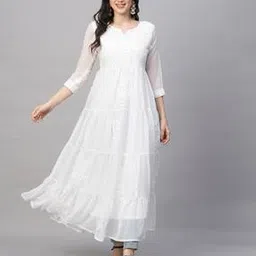 Women Embroidered A-Line Kurta-image-22