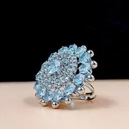 jyona Women Rhodium-Plated Stone-Studded Finger Ring-picture-31