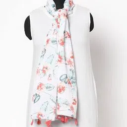 fig Printed Scarf with Tassels-picture-17