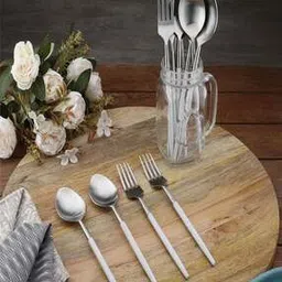 vareesha Set of 12 Spoons & Forks  with Matt Finish Handle-picture-29