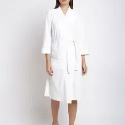 red rose Bath Robe with Patch Pocket-picture-35