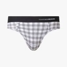 underjeans by spykar Checked Briefs with Brand Knit Waistband-picture-30