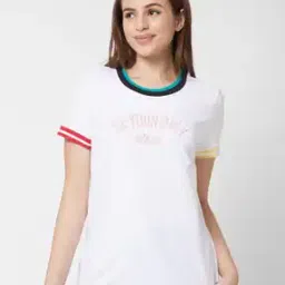 spykar Women Typographic Embroidered Round-Neck T-Shirt-picture-48