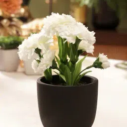 pure home and living Artificial Carnation with Cement Pot image 1