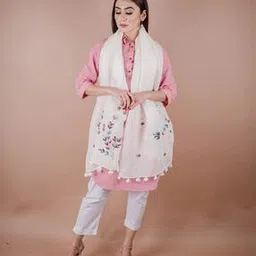 shawkh Embroidered Stole with Tassels-picture-19