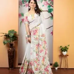 indie picks Women Floral Print Saree-picture-25