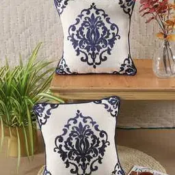 ratancart Set of 2 Embroidered Cushion Covers 16" x 16"-picture-21
