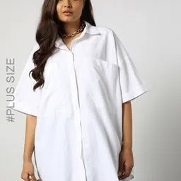 outryt by azorte Women Oversized Asymmetrica Shirt-picture-41