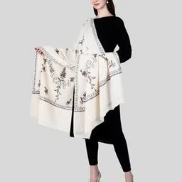 swi stylish Women Embroidered Shawl with Frayed Hem-picture-27