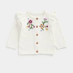 mothercare Floral Embroidered Cardigan with Frill Detail-picture-16