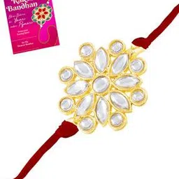 om jewells Stone-Studded Tie-Up Rakhi with Greeting Card-picture-28