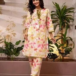 feathers closet Women Cotton 2-Piece Top & Palazzos Set-picture-51