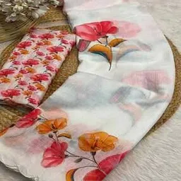 peachmode Women Floral Print Saree with Contrast Border-picture-11