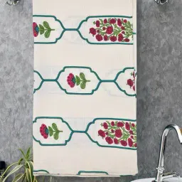 mafatlal Floral Print Cotton Bath Towel image 1