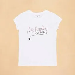 pantaloons junior Girls Typographic Print Crew-Neck T-shirt-picture-39