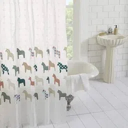 homewards Printed Shower Curtain with 12 Hooks-picture-12