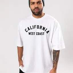 flyind vogue outfit Men Typographic Print Regular Fit Crew-Neck T-Shirt-picture-40