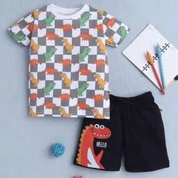 bumzee Boys Cotton Printed Shorts and T-shirt Set-picture-35