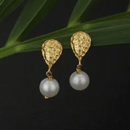 carlton london Gold Plated White Pearls Embellished  Drop Earrings - FJE3670-picture-42