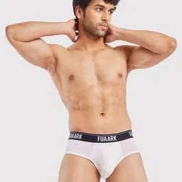fuaark Typographic Print Briefs with Elasticated Waist-picture-42