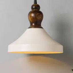 homesake White Metal Wood antique Ceiling Light Parker Bell-picture-20