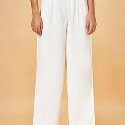 honey by pantaloons Women Double-Pleated Straight Fit Trousers-picture-43