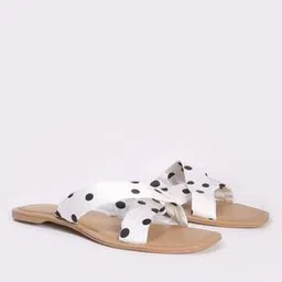 fyre rose Women Polka-Dot Print Slip-On Flat Sandals-picture-34