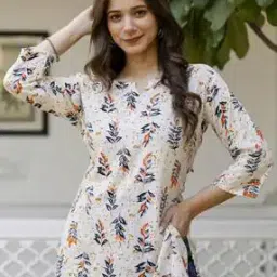 mialo fashion x ag Women Leaf Print Straight Kurti-picture-46