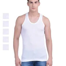 dollar bigboss Pack of 5 Men Solid Combed Cotton Vest-picture-37