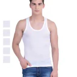 dollar bigboss Pack of 5 Men Solid Cotton Vest-picture-1