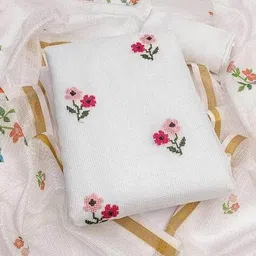 peachmode Women Embroidered 3-Piece Unstitched Dress Material image 1