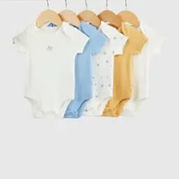 mothercare Girls Pack of 5 Printed Cotton Bodysuits-picture-17
