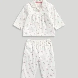 Girls Floral Print Cotton Shirt & Pyjamas Set-image-52