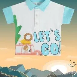 miniklub Boys Typographic Print Cotton Polo T-Shirt-picture-47
