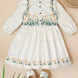 bella moda Girls Cotton Fit and Flare Dress -picture-25