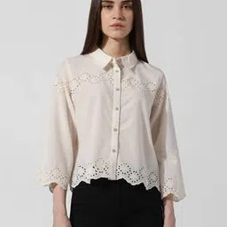 only Women Lace Regular Fit Cotton Shirt-picture-21