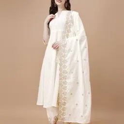 Women Embroidered Anarkali Kurta Set with Dupatta-image-83