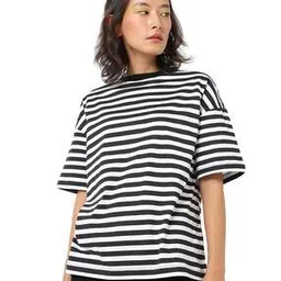 bewakoof Women's Minions Striped Oversized T-shirt-picture-29