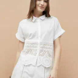 colour me Women Collar Neck Short Sleeve Shirt-picture-46