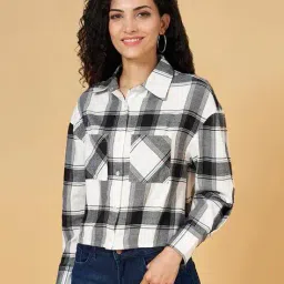 sf jeans by pantaloons Women Checked Regular Fit Shirt image 1