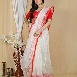 pujoy Women Cotton Traditional Saree  -picture-51