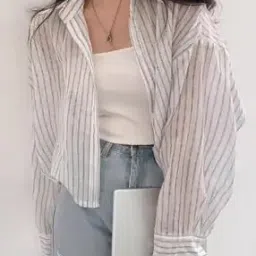 Women Striped Relaxed Fit Shirt -image-60