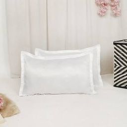the conversion Set of 2 Silky Satin with Flange Border Pillow Cover  -picture-12