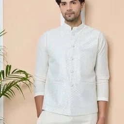 see designs Men Regular Fit Nehru Jacket with Welt Pockets-picture-42
