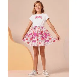 u.s. polo assn. Girls Floral Fit And Flare Dress image 1