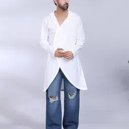 midav Hooded Long Kurta with Asymmetric Hem-picture-11