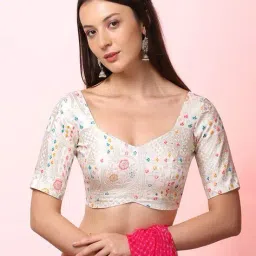 happy owl Women Floral Woven Back-Open Blouse  image 1