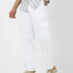 urbano fashion Men Flat Front Loose Cargo Pants image 1