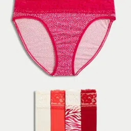 marks & spencer Women Pack of 5 Printed High-Leg Knickers image 1