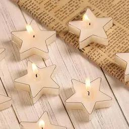 Set of 8 Jasmine Fragrance Star Shaped Tealight Candles-image-49